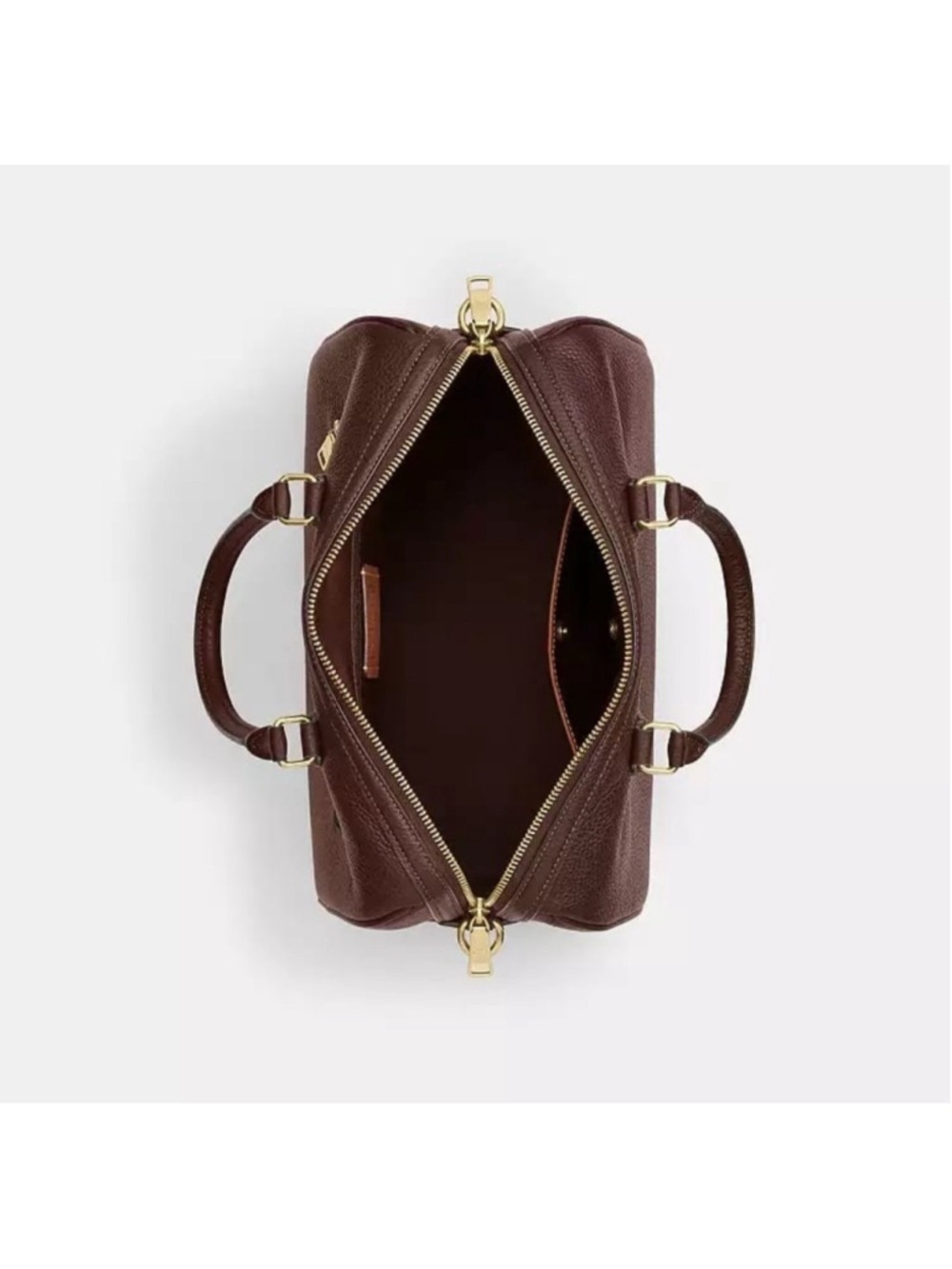 NEW Coach Large Rowan Satchel in Maple Pebble Leather with Gold Hardware NWT - Picture 9 of 11